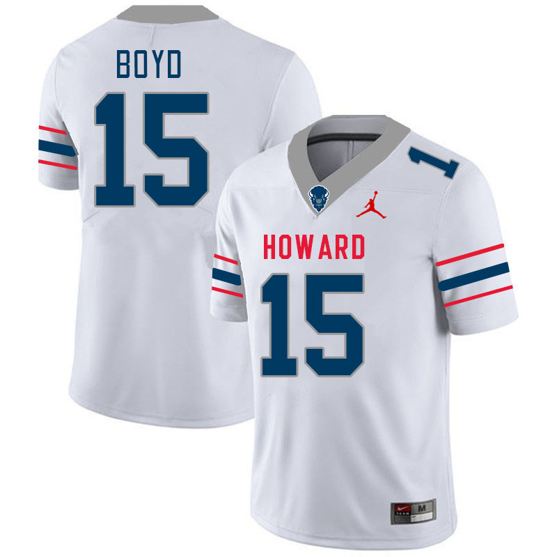 Men-Youth #15 A'jae Boyd howard Bison 2023 College Football Jerseys Stitched-White